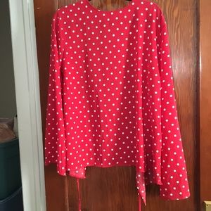 PLT Red & White Polka Dot Tie Top!